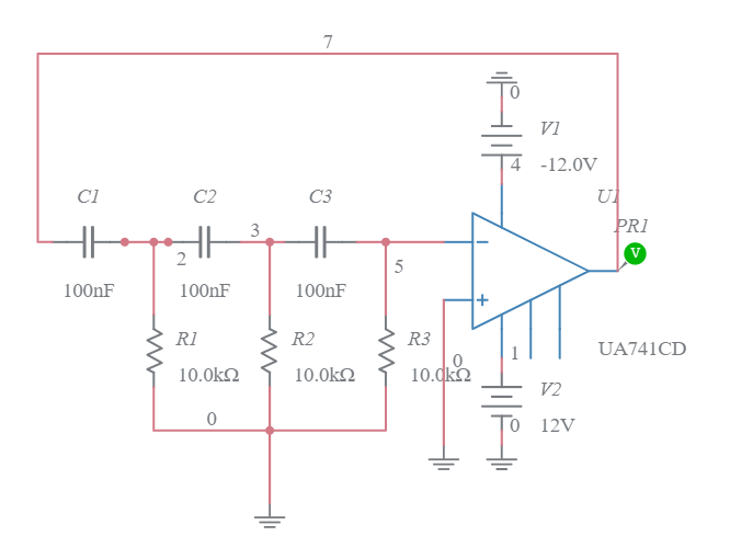 Phase Shift Oscillator Op Amp - Multisim Live