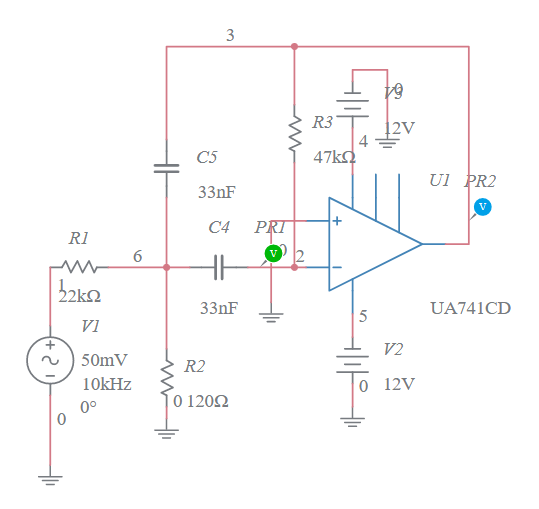 Copy of Butterworth Narrow Bandpass Filter (1) - Multisim Live