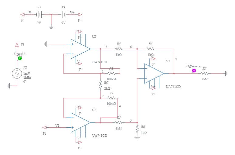 Instrumentation Amplifier - Multisim Live