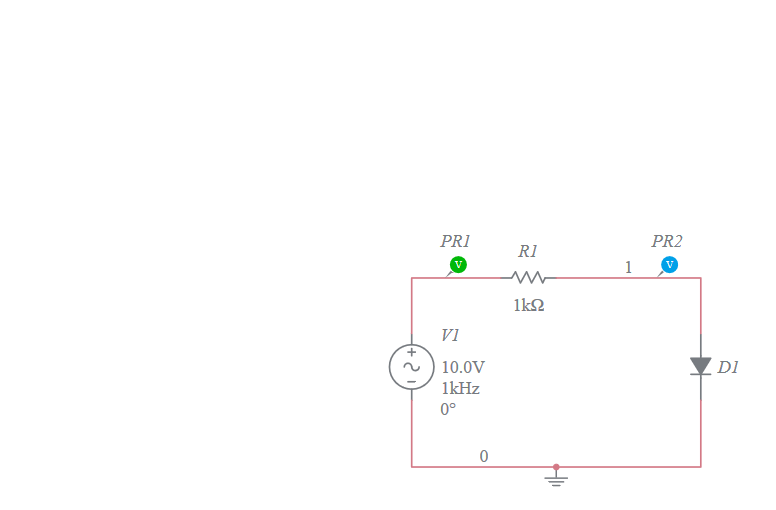 Positive Shunt Clipper Circuit Diagram - Multisim Live