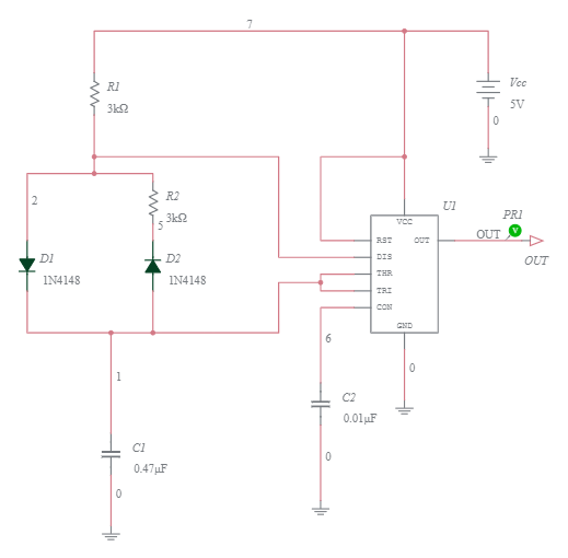 Square wave generator using 555 Timer - Multisim Live