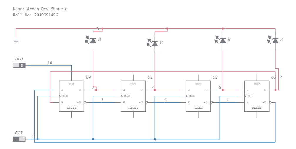 4-bit Johnson Counter - Multisim Live