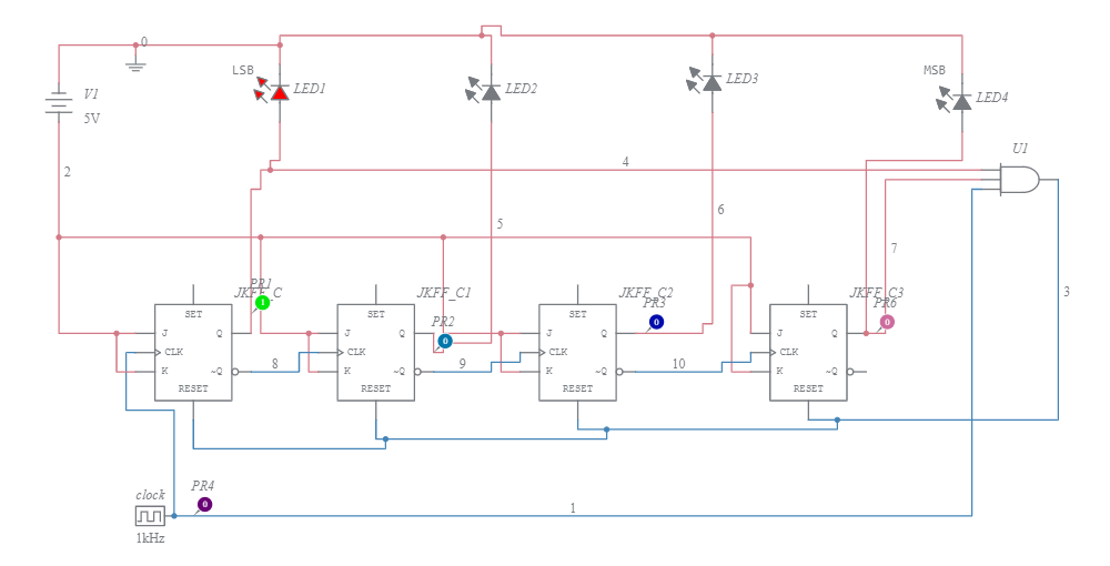 Modulo 10 counter - Multisim Live