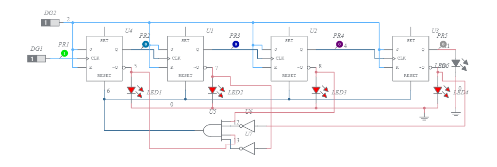 4-bit ripple counter - Multisim Live