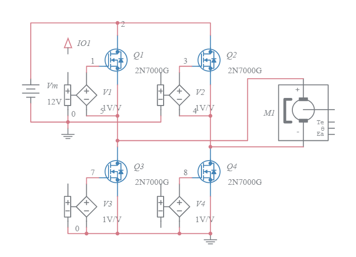 H-bridge and DC motor (1) - Multisim Live