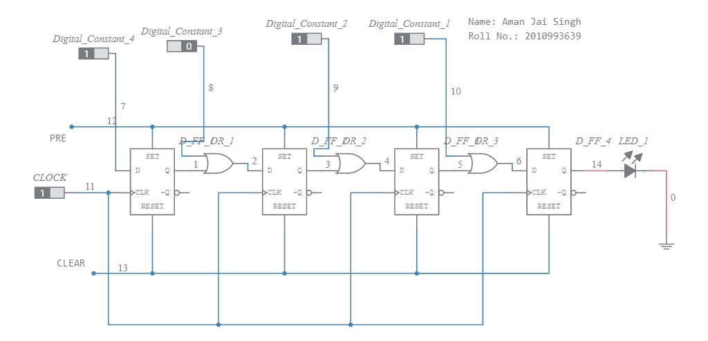 PISO Shift Register - Multisim Live