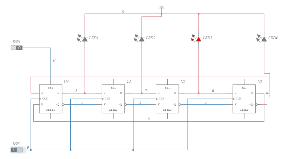 Copy Of 4 Bit Johnson Counter Multisim Live 1402