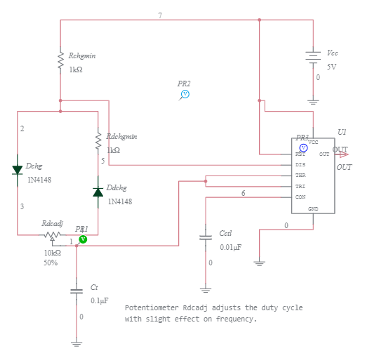 555 Variable Duty Cycle, Constant Frequency Astable Multivibrator ...