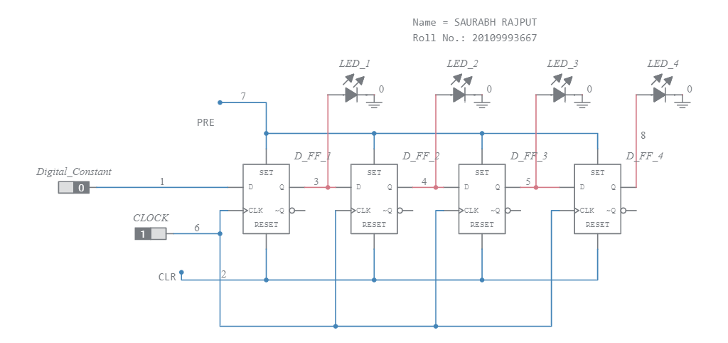 SIPO Shift Register - Multisim Live