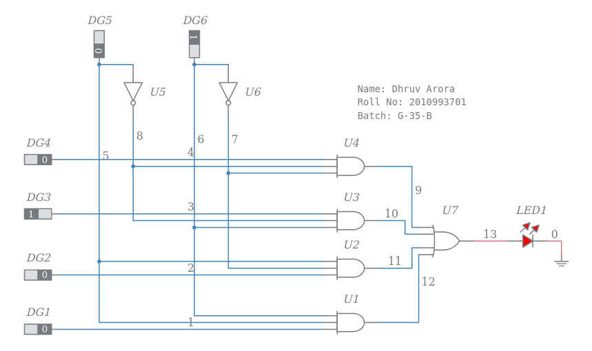 4:1 Multiplexer - Multisim Live