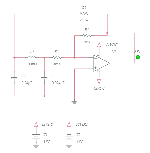 Colpitts Oscillator Op-amp Circuit - Multisim Live