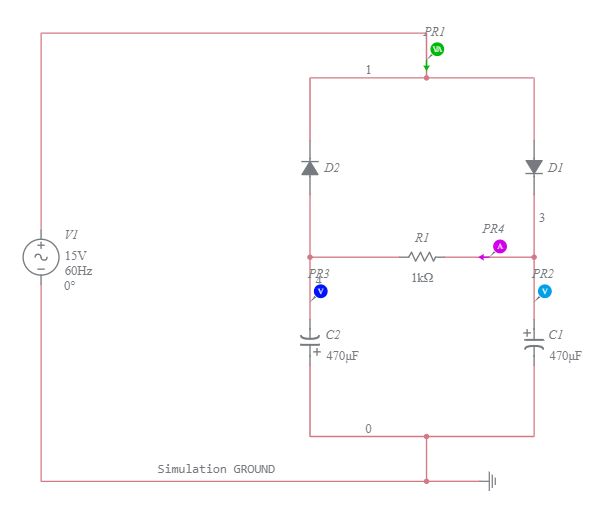 Full-Wave Voltage Doubler - Multisim Live