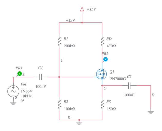 Solved Use a 2N7000 to design and build a common source