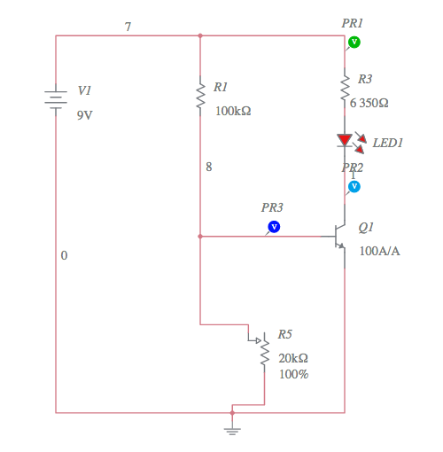 LDR LED - Multisim Live