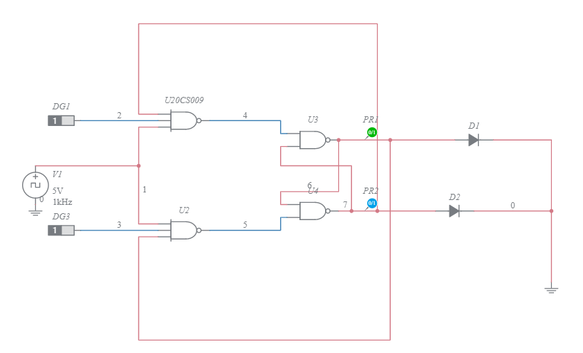 JK flip Flop ( Nand Gates) .. - Multisim Live