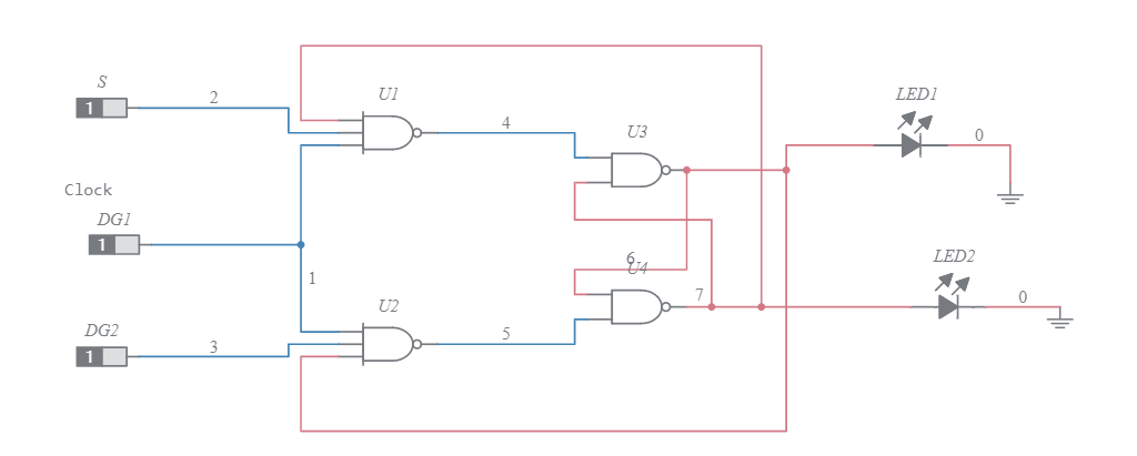 JK flip Flop Nand gate switch - Multisim Live