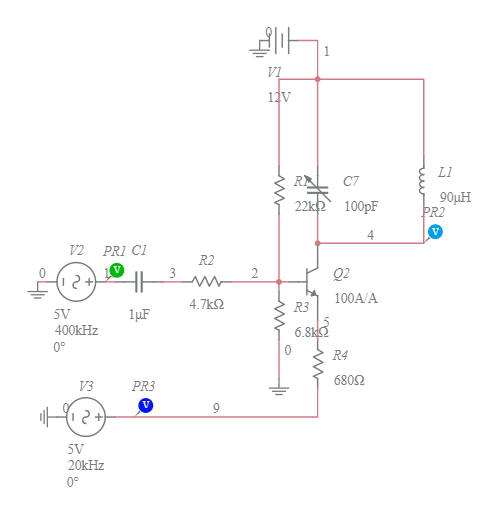 bjt reactance modulator - Multisim Live