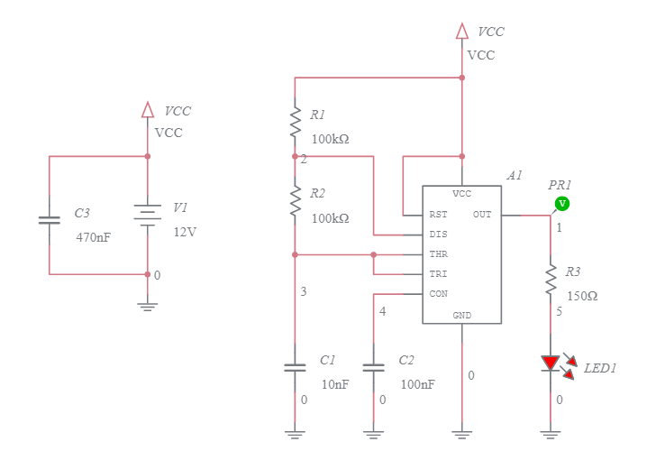 Circuito Oscilador 555 pt1 - Multisim Live