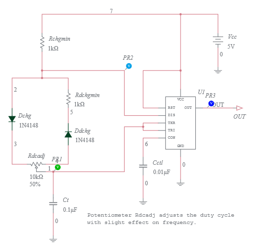 555 Variable Duty Cycle, Constant Frequency Astable Multivibrator ...