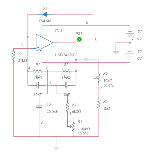 Twin-T oscillator - Multisim Live