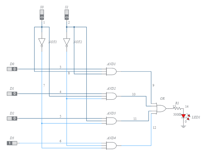 4 to 1 multiplexer - Multisim Live