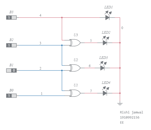 Copy of Binary To Gray Code Converter - Multisim Live