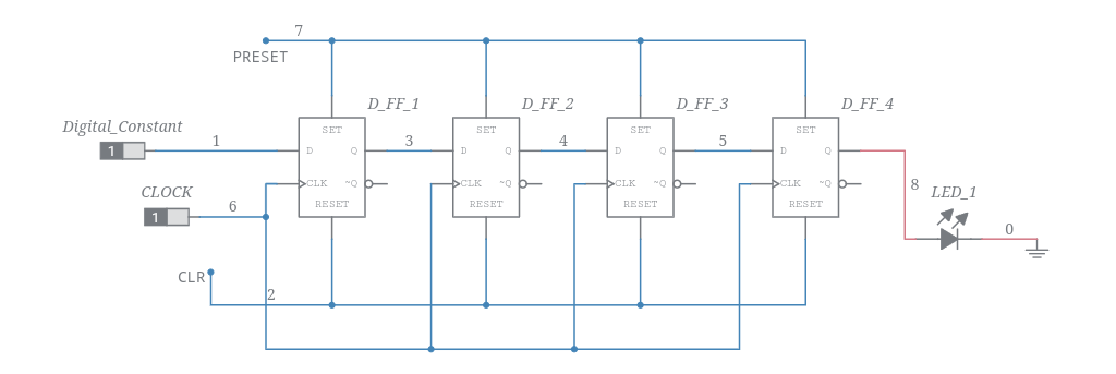 SISO Shift Register - Multisim Live