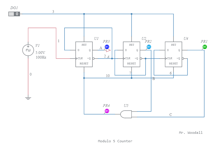 Module 5 Counter - Multisim Live