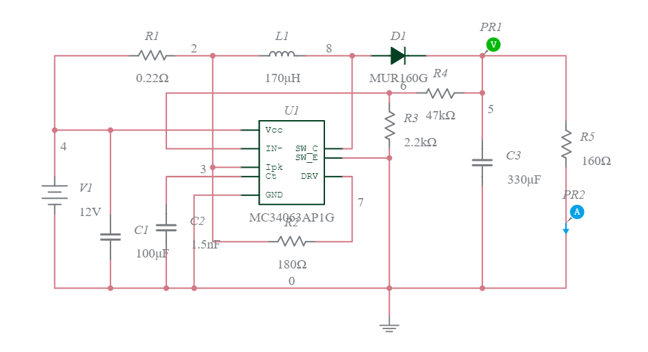 Step-up converter - Multisim Live