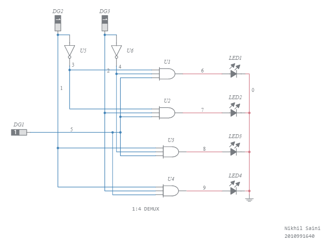 1:4 DEMULTIPLEXER - Multisim Live