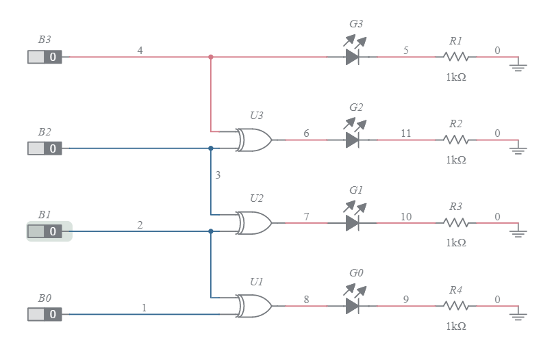 Binary To Gray Code Converter - Multisim Live