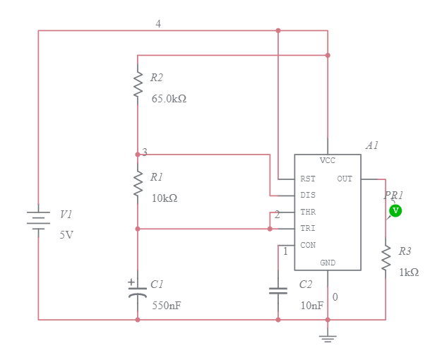 Astable Multivibrator using 555 timer - Multisim Live