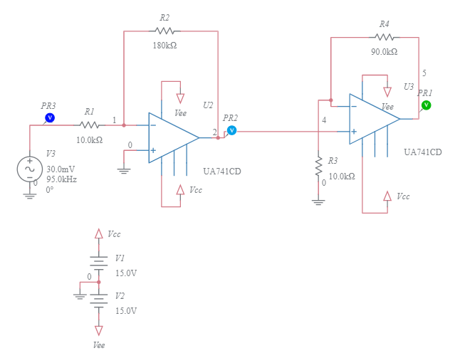 inverting op amp circuit - uA741 - Multisim Live