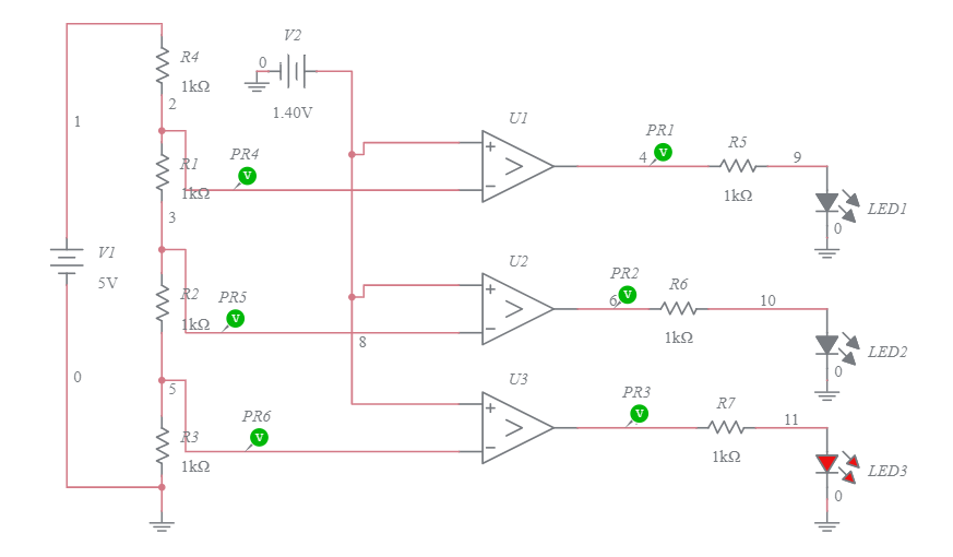 2 bit flash adc - Multisim Live