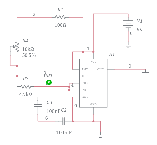 555 timer circuit - Multisim Live