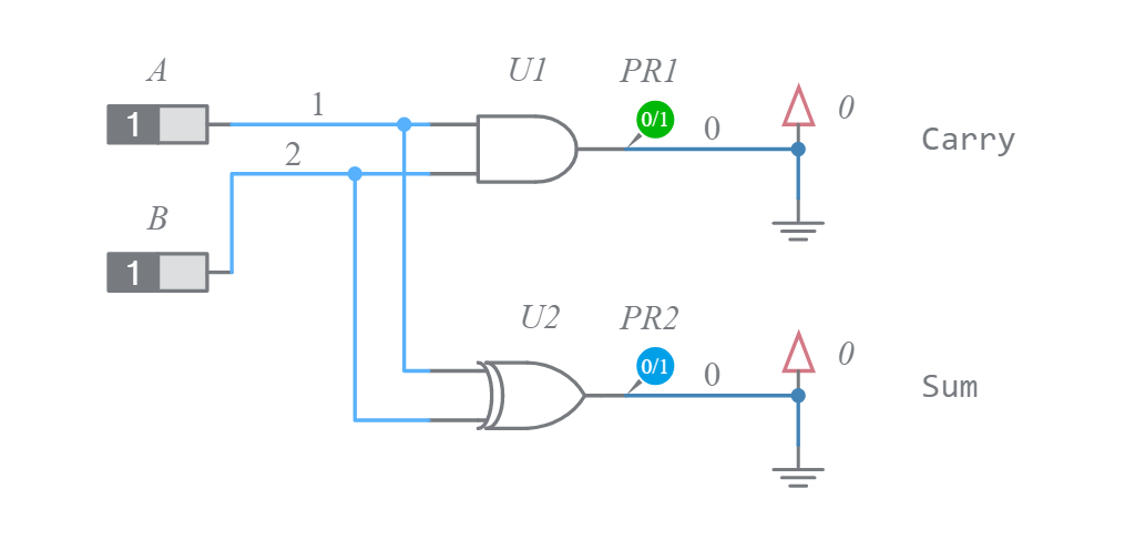 Copy Of Half Adder Multisim Live