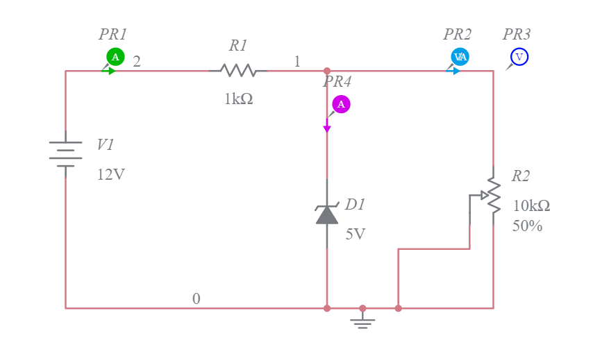 Zener Diode Regulator Multisim Live