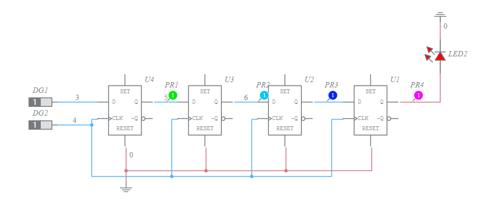 Serial-in to Serial-out (SISO) Shift Register - Multisim Live