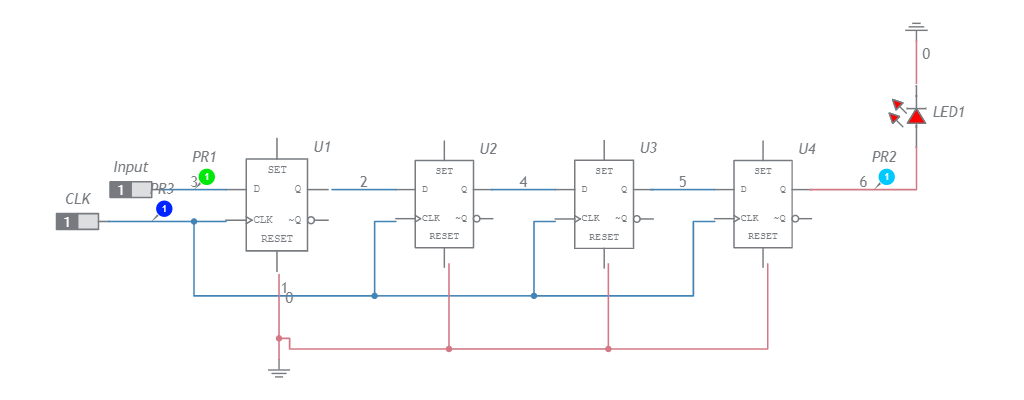 SISO Shift Register - Multisim Live