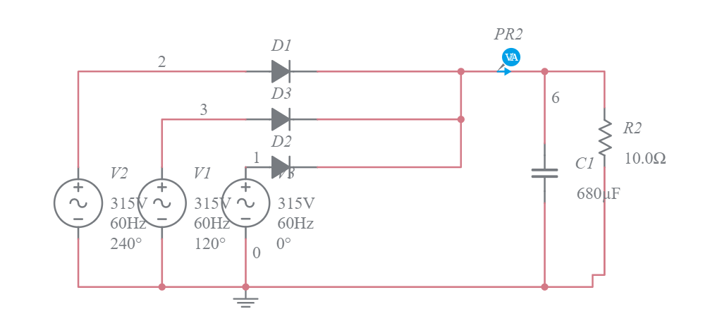 half-bridge rectifier 3ph - Multisim Live