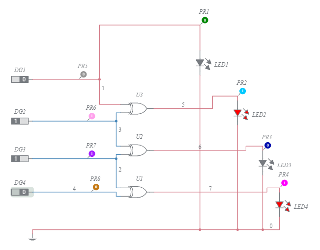 Binary To Gray Code Converter - Multisim Live