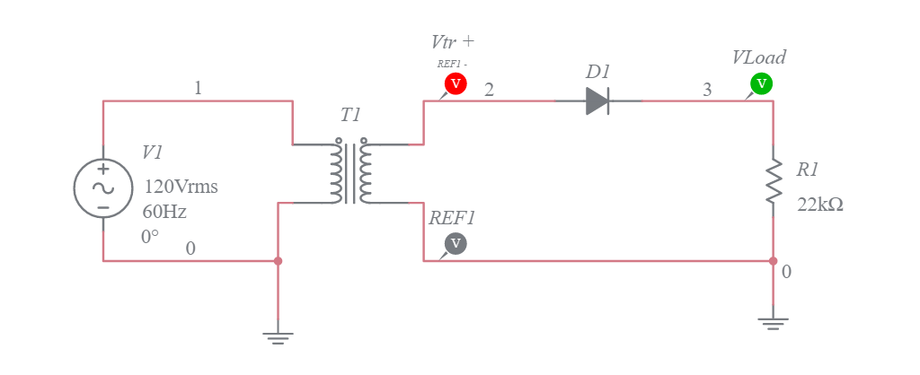 Half Wave Bridge Rectifier - Multisim Live