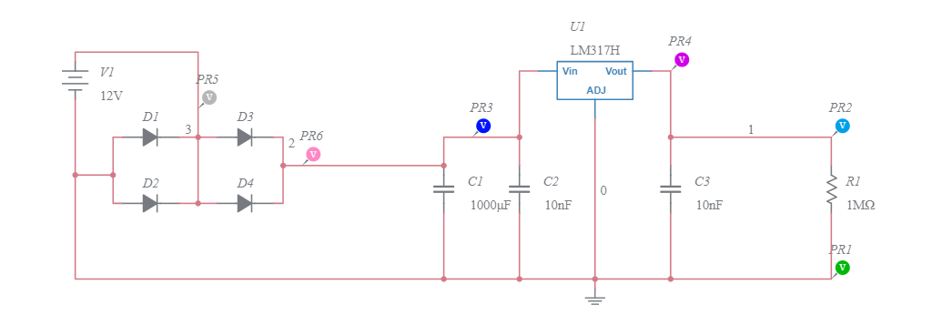 CIRCUITO RETIFICADOR 5V COM LM7805 - Multisim Live