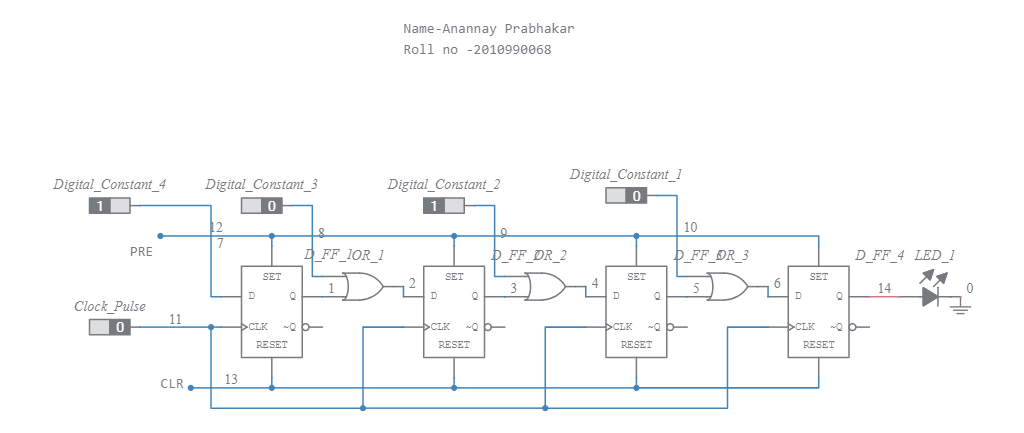 4 Bit Parallel In To Serial Out Shift Register Multisim Live 4623