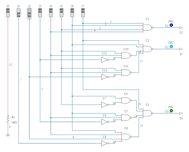 encoder 8 to 3 - Multisim Live