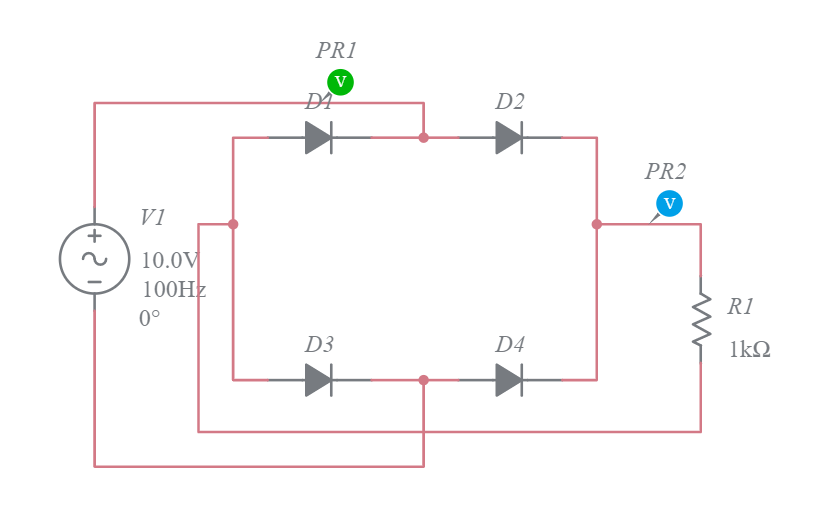 Full Wave Bridge Rectifier 1 Multisim Live