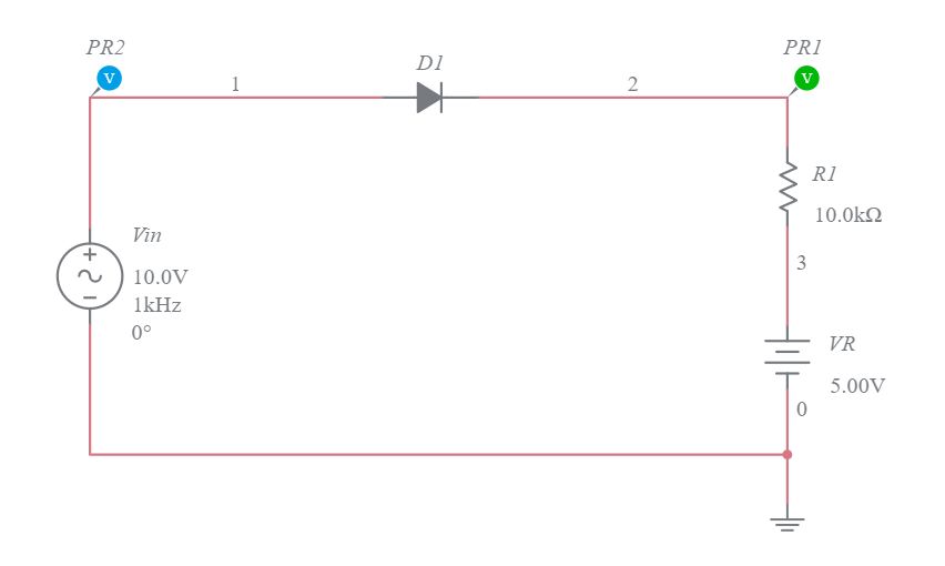 Positive Serial Shunt Clipping Circuit - Multisim Live