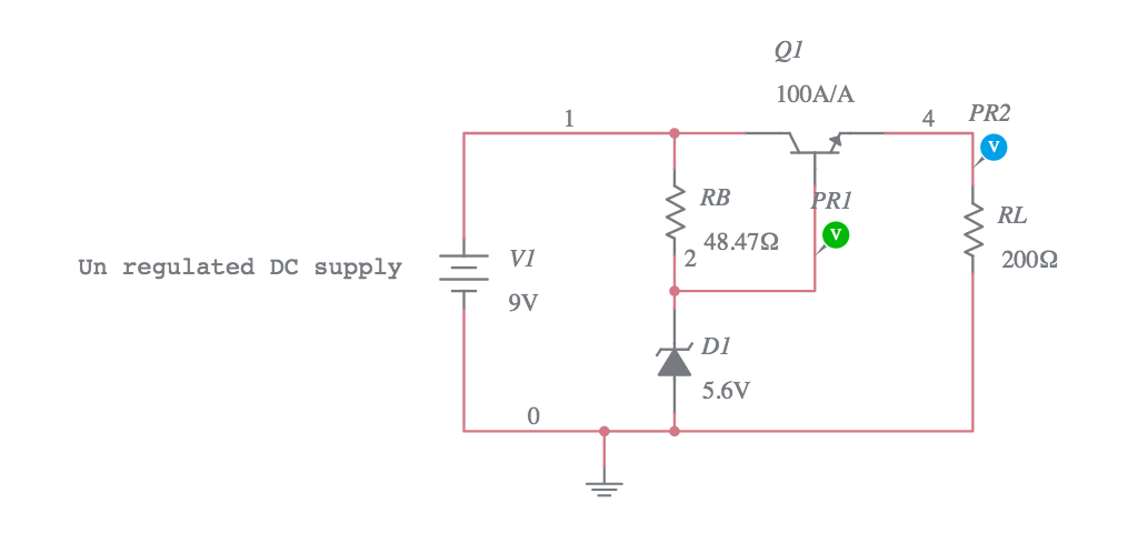 Series Transistor Regulator - Multisim Live