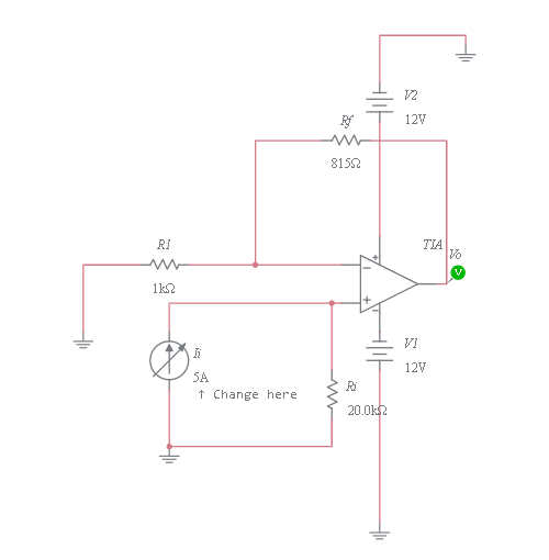 CURRENT TO VOLTAGE CONVERTER USING OP-AMP - Multisim Live