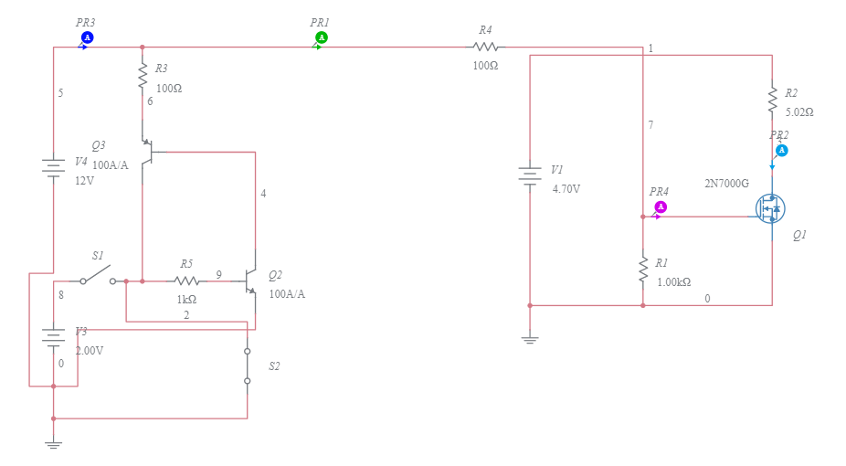 Transistor MOSFET1 - Multisim Live